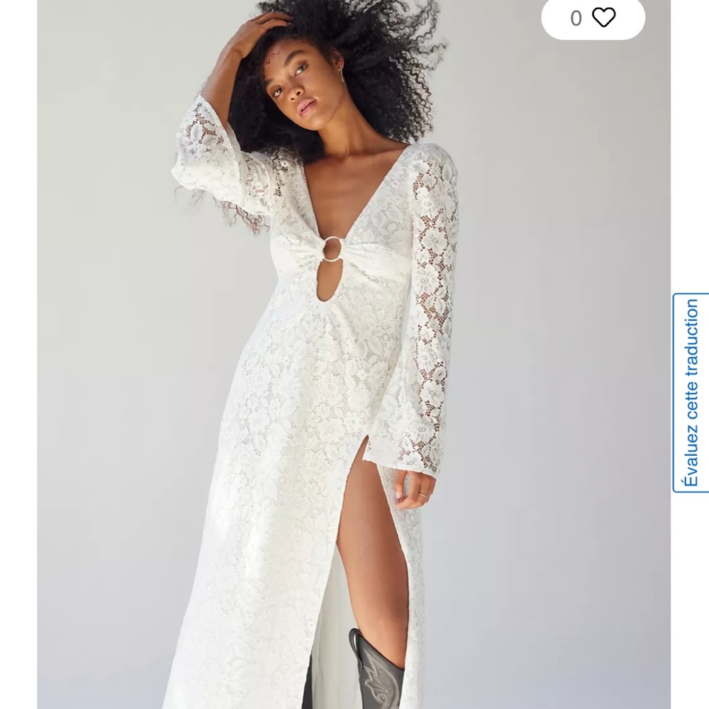 For Love And Lemons White Lace Long Sleeve Dress